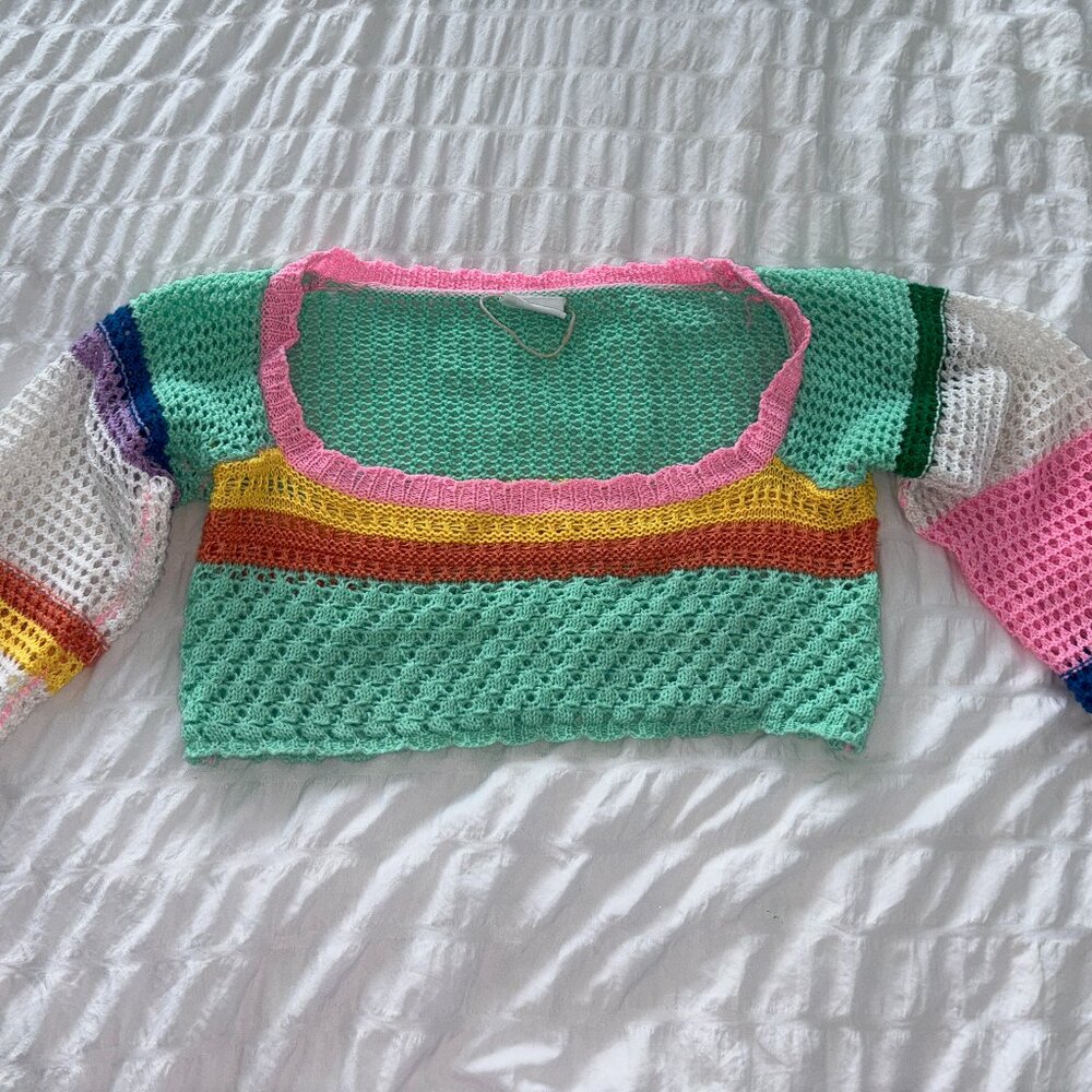 Crotchet Knit Multi-Coloured Havana top